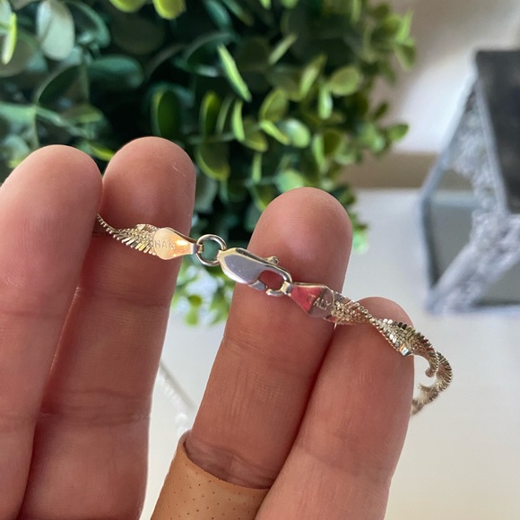 VTG Helen Andrews 925 STERLING SILVER HERRINGBONE TWISTED ITALY CHAIN NECKLACE - Picture 6 of 8